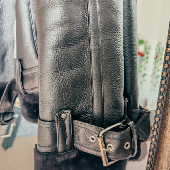 TOPSHOP oversized Aviator Biker Jacket in Jet Black - Picture 9 of 9